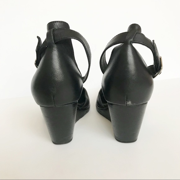 FREE PEOPLE JEFFERY CAMPBELL Black Leather Wedges - Picture 4 of 8